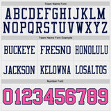 Custom Navy Pink-White Reversible Double Side Authentic Football Jersey