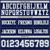 Custom Navy White-Gray Reversible Double Side Authentic Football Jersey