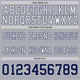 Custom Navy White-Gray Reversible Double Side Authentic Football Jersey