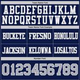 Custom Navy Gray-White Reversible Double Side Authentic Football Jersey