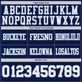 Custom Navy White-Light Blue Reversible Double Side Authentic Football Jersey