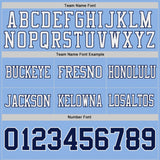 Custom Navy White-Light Blue Reversible Double Side Authentic Football Jersey