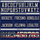 Custom Navy Vintage USA Flag-Cream Reversible Double Side Authentic Football Jersey