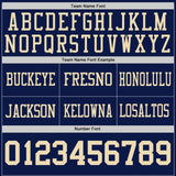 Custom Navy-Cream Reversible Double Side Authentic Football Jersey