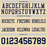 Custom Navy-Cream Reversible Double Side Authentic Football Jersey