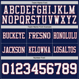Custom Navy White-Crimson Reversible Double Side Authentic Football Jersey
