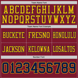 Custom Navy Crimson-Gold Reversible Double Side Authentic Football Jersey