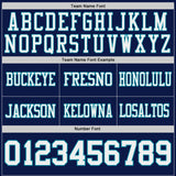 Custom Navy White-Teal Reversible Double Side Authentic Football Jersey