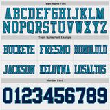 Custom Navy White-Teal Reversible Double Side Authentic Football Jersey
