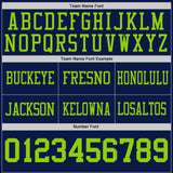 Custom Navy-Neon Green Reversible Double Side Authentic Football Jersey