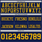 Custom Navy Cream Reversible Double Side Authentic Football Jersey