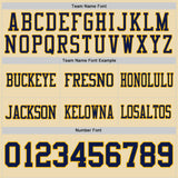 Custom Navy Cream Reversible Double Side Authentic Football Jersey