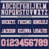 Custom Navy Medium Pink-White Reversible Double Side Authentic Football Jersey