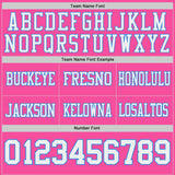 Custom Pink White-Powder Blue Reversible Double Side Authentic Football Jersey