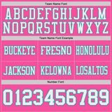 Custom Pink White-Aqua Reversible Double Side Authentic Football Jersey