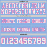 Custom Pink White-Light Blue Reversible Double Side Authentic Football Jersey
