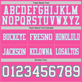 Custom Pink White Black-Light Blue Reversible Double Side Authentic Football Jersey