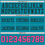 Custom Pink White Black-Teal Reversible Double Side Authentic Football Jersey