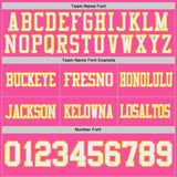 Custom Pink White-Yellow Reversible Double Side Authentic Football Jersey