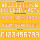 Custom Pink White-Yellow Reversible Double Side Authentic Football Jersey