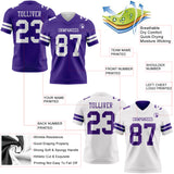 Custom Purple-White Reversible Double Side Authentic Football Jersey