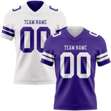 Custom Purple-White Reversible Double Side Authentic Football Jersey