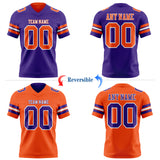 Custom Purple Orange-White Reversible Double Side Authentic Football Jersey