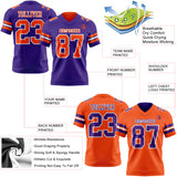 Custom Purple Orange-White Reversible Double Side Authentic Football Jersey