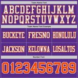 Custom Purple Orange-White Reversible Double Side Authentic Football Jersey