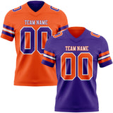 Custom Purple Orange-White Reversible Double Side Authentic Football Jersey