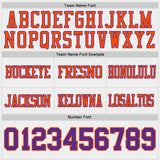 Custom Purple White-Orange Reversible Double Side Authentic Football Jersey