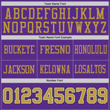 Custom Purple Old Gold White-Black Reversible Double Side Authentic Football Jersey