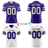 Custom Purple White-Black Reversible Double Side Authentic Football Jersey