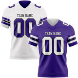 Custom Purple White-Black Reversible Double Side Authentic Football Jersey