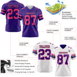 Custom Purple Pink-Black Reversible Double Side Authentic Football Jersey