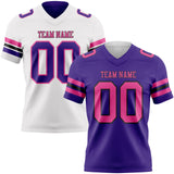 Custom Purple Pink-Black Reversible Double Side Authentic Football Jersey