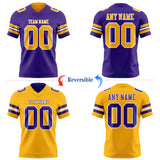 Custom Purple Gold-White Reversible Double Side Authentic Football Jersey