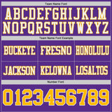 Custom Purple Gold-White Reversible Double Side Authentic Football Jersey