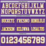 Custom Purple White-Gold Reversible Double Side Authentic Football Jersey