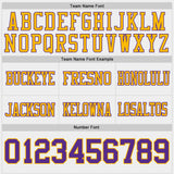 Custom Purple White-Gold Reversible Double Side Authentic Football Jersey