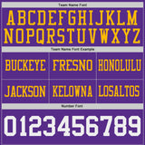 Custom Purple White-Gold Reversible Double Side Authentic Football Jersey