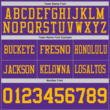 Custom Purple-Gold Reversible Double Side Authentic Football Jersey