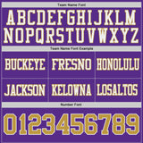 Custom Purple Old Gold-White Reversible Double Side Authentic Football Jersey