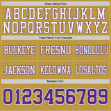 Custom Purple Old Gold-White Reversible Double Side Authentic Football Jersey