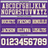 Custom Purple White-Old Gold Reversible Double Side Authentic Football Jersey