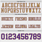 Custom Purple White-Old Gold Reversible Double Side Authentic Football Jersey