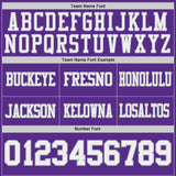 Custom Purple White-Gray Reversible Double Side Authentic Football Jersey