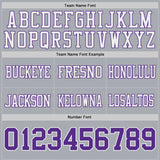 Custom Purple White-Gray Reversible Double Side Authentic Football Jersey