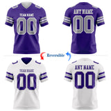 Custom Purple Gray-White Reversible Double Side Authentic Football Jersey
