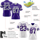 Custom Purple Gray-White Reversible Double Side Authentic Football Jersey